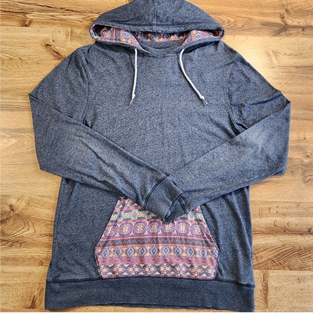 On The Byas Hoodie Sweatshirt Women's Navy Blue Pullover Long Sleeve Size‎ XL